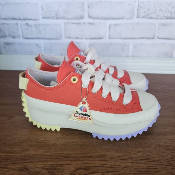 ❤️Converse Run Star Hike Platform Color Pop Leather 6 Men's Shoes Orange A16289C - Picture 1 of 9